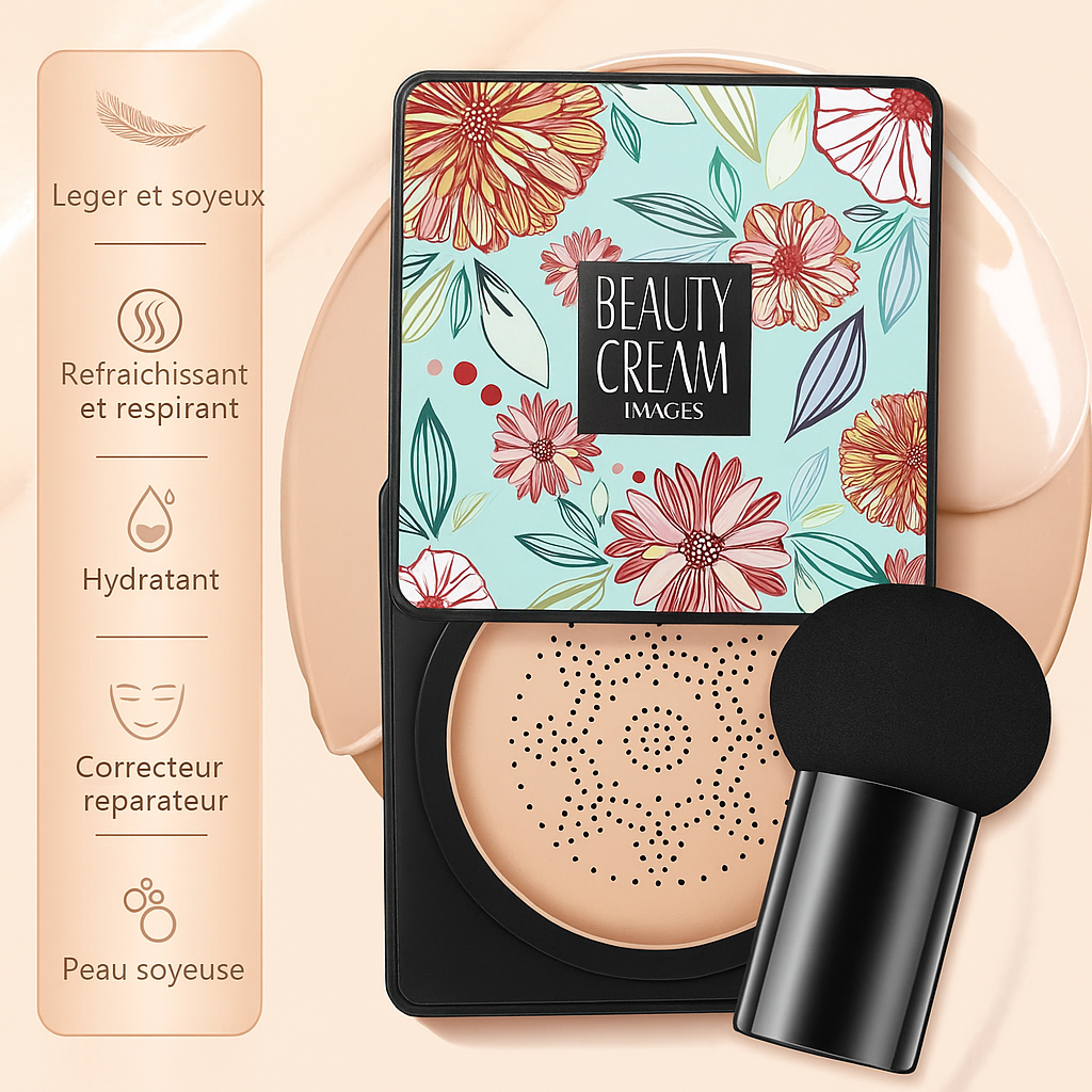 BB Crème Hydratante 3-en-1 avec Applicateur Champignon