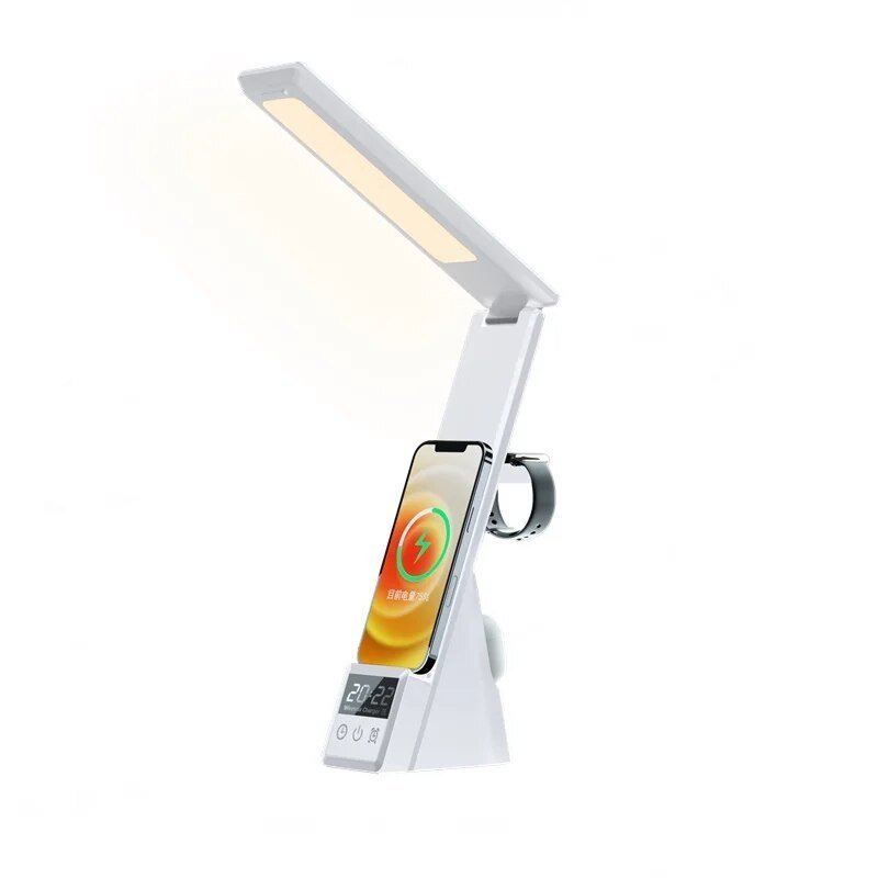 MultiLite Hub - 5 - en - 1 - Lampe - Chargeur sans fil - Réveil pratique - Madeluxe