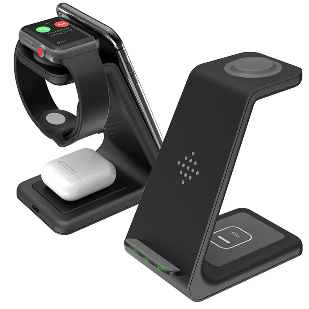 TriCharge Pro - Chargeur 3 - en - 1 - Sans fil - Puissance optimale - Madeluxe