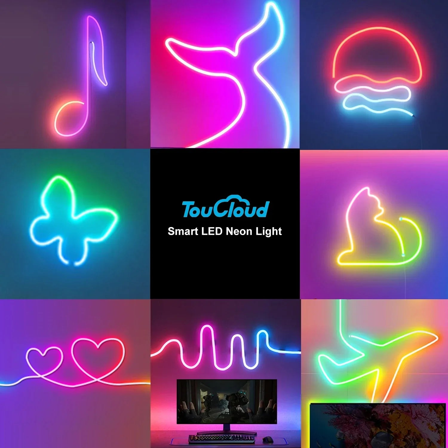 GlowBeat - Bande LED RGB - Ambiance néon - Synchronisation musicale - USB - Décoration TV et chambre à coucher