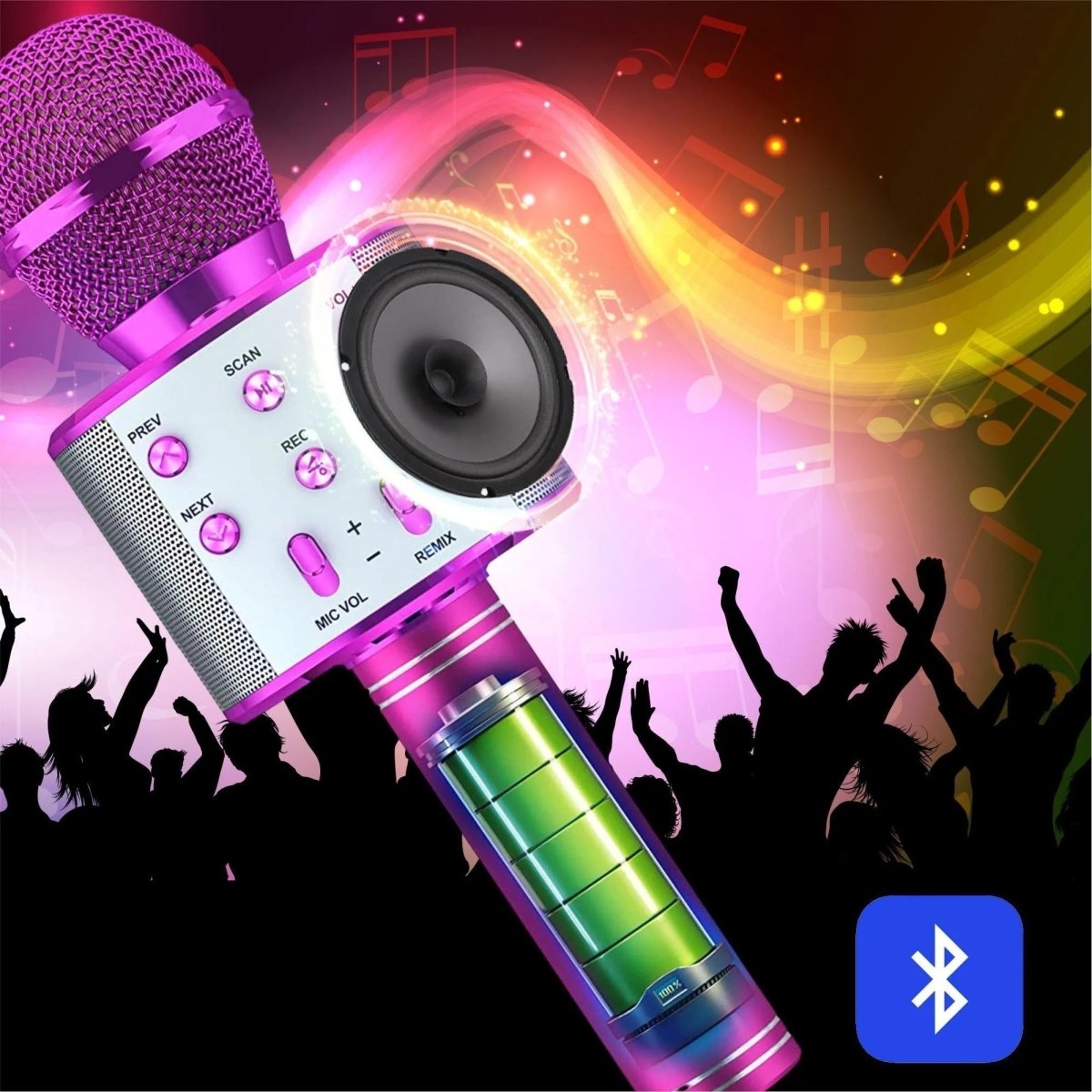 Microphone Bluetooth avancé - Chantez librement - Une performance éblouissante - Madeluxe