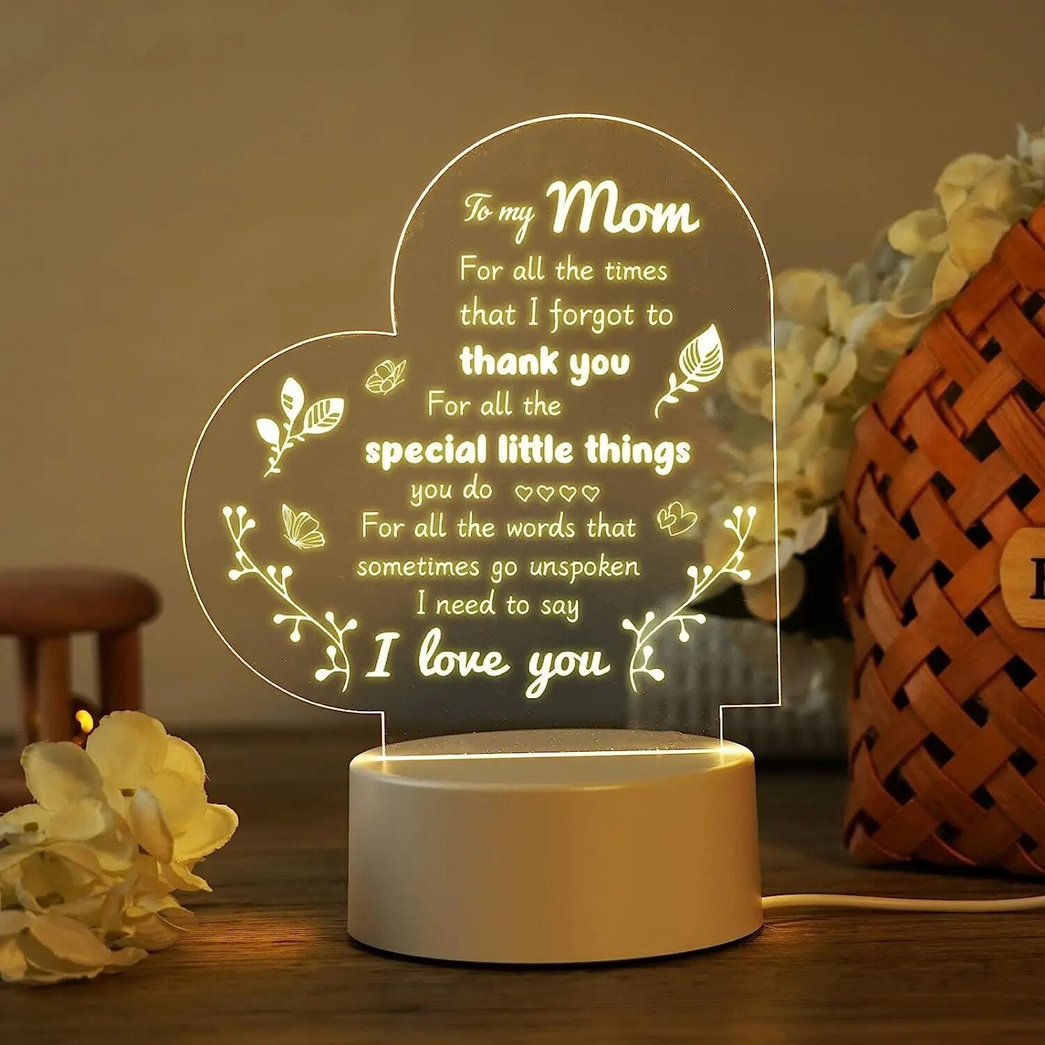 IllumiMom - Douceur nocturne - Amour pour maman - Lumière apaisante