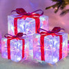 Cadeaux lumineux - set de 3 boîtes illuminées - décoration de Noël pour l'intérieur et l'extérieur