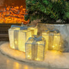 Cadeaux lumineux - set de 3 boîtes illuminées - décoration de Noël pour l'intérieur et l'extérieur